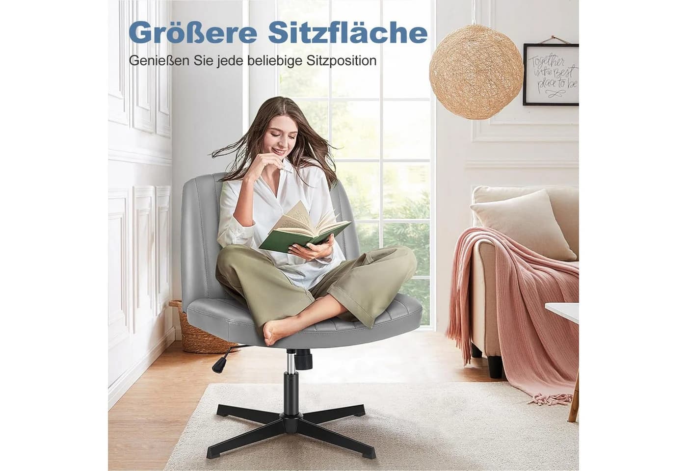 DUMOS Bürostuhl Ohne Armlehne Grau Criss Cross - Bild 4
