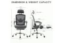 DUMOS Bürostuhl Ergonomisch Schreibtischstuhl Komfortarmlehnen Fußstütze Office Chair, Höhenverstellbarer Sitz mit Fußstütze Bild 5