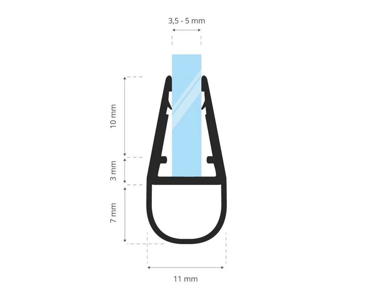 STEIGNER Duschdichtung 30cm PVC Ersatzdichtung für Dusche