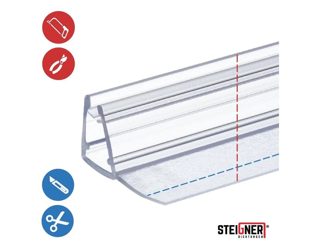 STEIGNER Duschdichtung 30cm Gerade PVC Ersatzdichtung für Dusche - Bild 4