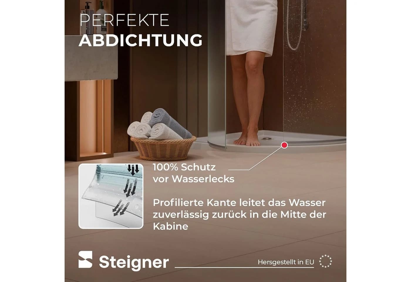 STEIGNER Duschdichtung gebogen UK08 30 cm transparent - Bild 3