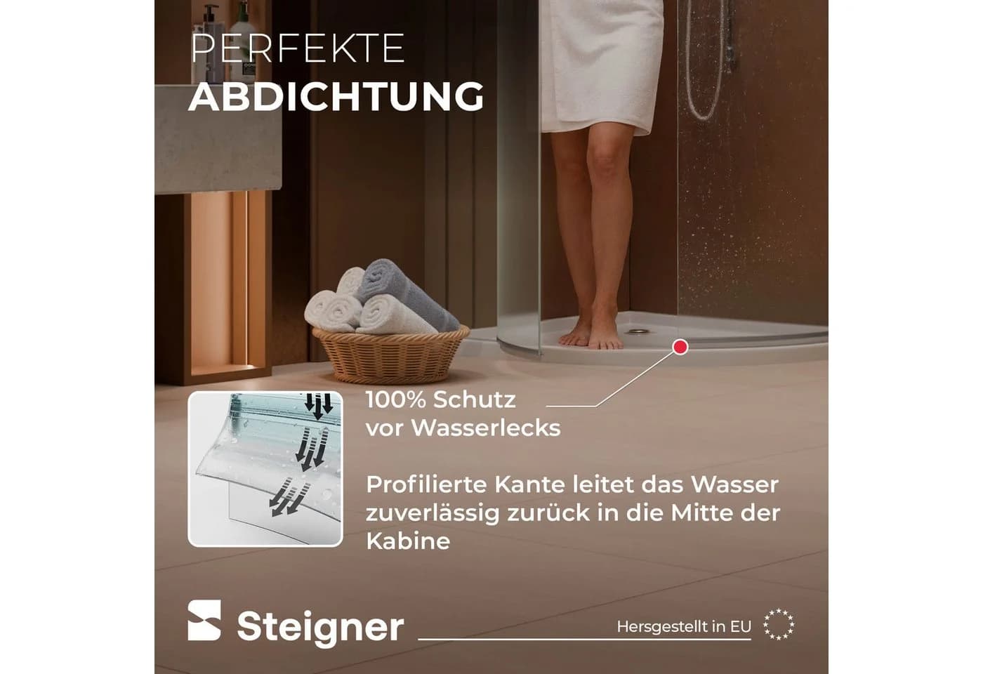 STEIGNER Duschdichtung 30cm Vorgebogene Ersatzdichtung für Runddusche - Bild 3