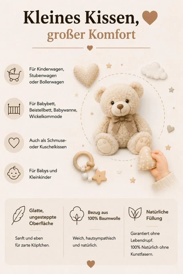 Betten Hofmann Babykissen 40x60 cm Flachkissen 100% Daunen - Bild 3