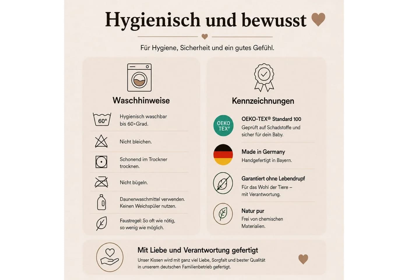 Betten Hofmann Babykissen 40x60 cm Flachkissen 100% Daunen - Bild 5