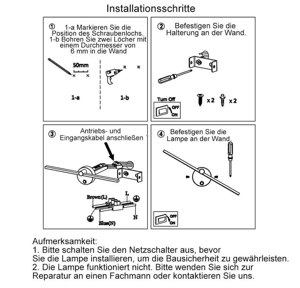 VIVIHEYDAY LED Wandleuchte Spiegel-Leuchte 350° Drehbar Dimmbar - Bild 4