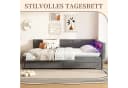 SeedWave Polsterbett Grau mit LED und Schubladen Bild 1