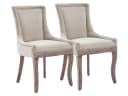 SeedWave Esszimmerstuhl 2er-Set Chenillebezug Holzfüße Beige Bild 2