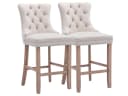 SeedWave Barhocker 2er-Set Beige Samt mit Rückenlehne Bild 2