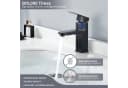 HOMELODY Waschtischarmatur Schwarz Pop-Up Ablaufventil Universal Siphon Bild 1