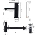 HOMELODY Waschtischarmatur Schwarz Pop-Up Ablaufventil Universal Siphon Bild 3