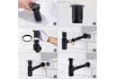 HOMELODY Waschtischarmatur Schwarz Pop-Up Ablaufventil Universal Siphon Bild 5