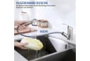 HOMELIVE Küchenarmatur Hochdruck Wasserhahn 180° Spültischarmatur Ausziehbar Mischbatterie Dual-Spülbrause Gebürstet Bild 3
