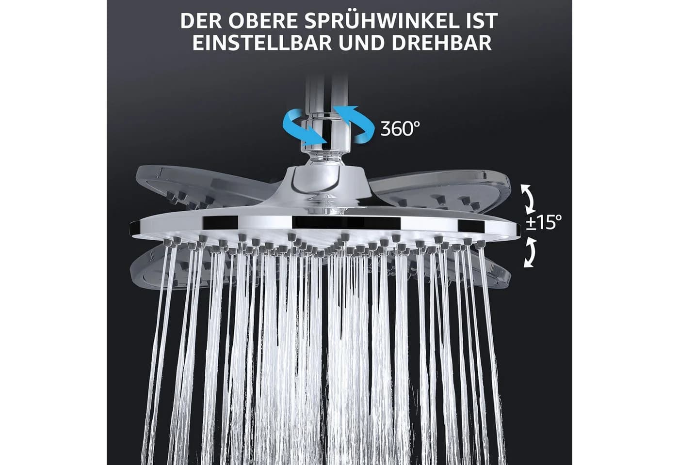 HOMELODY Duschsystem mit Konstanttemperatur & Wasserfall Badzubehör Chrom - Bild 4