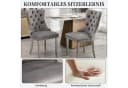 SeedWave Esszimmerstuhl 2er-Set Samt grau mit hoher Lehne Bild 4