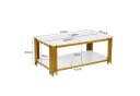 Fine Life Pro Couchtisch Rechteckig Marmoroptik Metallbeine Weiß-Gold Bild 1