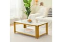 Fine Life Pro Couchtisch Rechteckig Marmoroptik Metallbeine Weiß-Gold Bild 2
