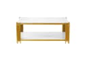 Fine Life Pro Couchtisch Rechteckig Marmoroptik Metallbeine Weiß-Gold Bild 3