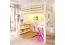 Ulife Hochbett mit Schreibtisch und LED-Lichtleiste Weiß Bild 2