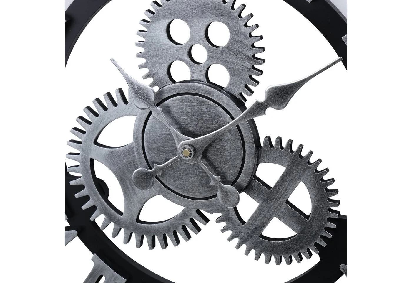 DARDVORLAG Wanduhr Dekouhr Schwarz Metall Holz Römische Ziffern - Bild 3