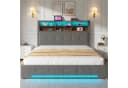 TavilaEcon Boxspringbett grau mit USB-C, LED & Samtbezug Bild 1