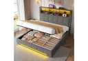TavilaEcon Boxspringbett grau mit USB-C, LED & Samtbezug Bild 2