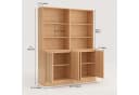 VOWNER Bücherregal 5-stöckig mit 2 Holztüren Beige Bild 1