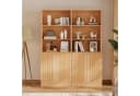 VOWNER Bücherregal 5-stöckig mit 2 Holztüren Beige Bild 2