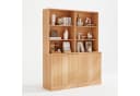 VOWNER Bücherregal 5-stöckig mit 2 Holztüren Beige Bild 3