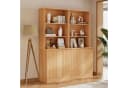 VOWNER Bücherregal 5-stöckig mit 2 Holztüren Beige Bild 4
