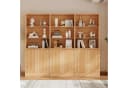 VOWNER Bücherregal 5-stöckig mit 2 Holztüren Beige Bild 2