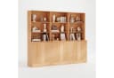 VOWNER Bücherregal 5-stöckig mit 2 Holztüren Beige Bild 3