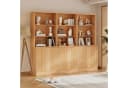 VOWNER Bücherregal 5-stöckig mit 2 Holztüren Beige Bild 4