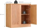 VOWNER Sideboard mit 2 Holztüren Beige Spanplatte Bild 1