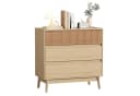VOWNER Kommode Grifflose Schubkastenkommode Skandinavisch Beige Bild 3