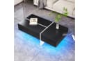 Ulife Couchtisch mit LED-Beleuchtung und Schubladen Schwarz/Weiß Hochglanz Bild 5