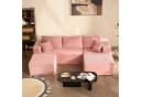 LITBIRD Ecksofa U-förmig Rosa Cordstoff Schlafsofa Bild 2