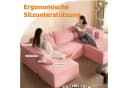LITBIRD Ecksofa U-förmig Rosa Cordstoff Schlafsofa Bild 4