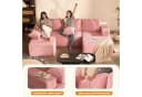 LITBIRD Ecksofa U-förmig Rosa Cordstoff Schlafsofa Bild 5