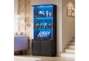 PEALOV Glasvitrine Schwarz mit LED-Beleuchtung und Bewegungssensor Bild 2