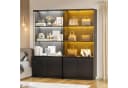 PEALOV Glasvitrine Schwarz mit LED-Beleuchtung und Bewegungssensor Bild 5