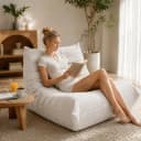 VUZINIC Sitzsack Beige Memory-Schaum Bodensofa Bild 1