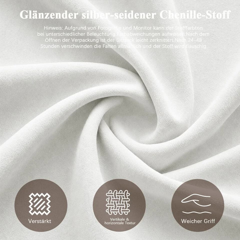 VUZINIC Sitzsack Beige Memory-Schaum Bodensofa - Bild 5