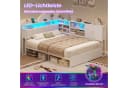 KIMENICH Polsterbett 140x200 cm Weiß mit LED, USB & Stauraum Bild 5