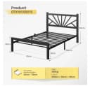 Klyvvo Metallbett 90x200 cm Schwarz mit Lattenrost und 32 cm Stauraum Bild 3