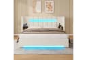 TavilaEcon Polsterbett mit Bettkasten, LED-Licht & USB-Anschlüssen Beige Bild 1