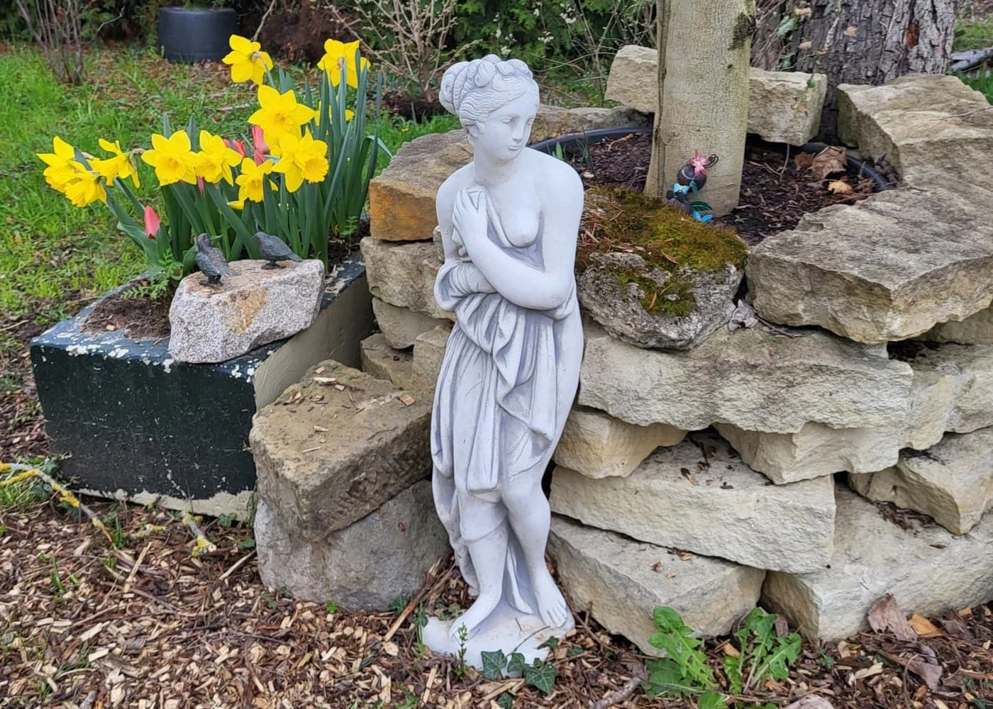 gartendekoparadies.de Gartenfigur Statue Venus Italica Grau Stein