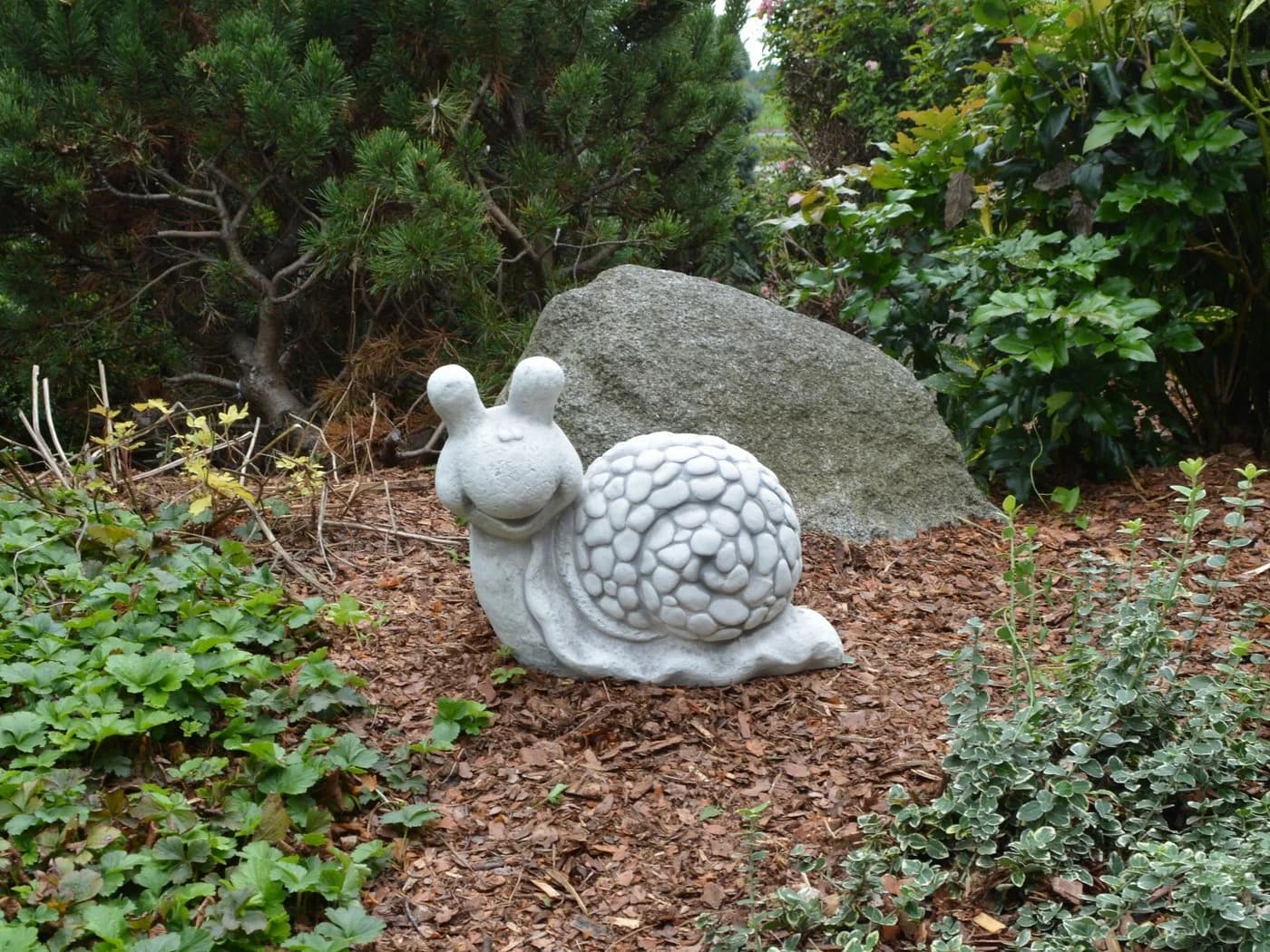gartendekoparadies.de Gartenfigur Schnecke Grau Frostsicher - Bild 3
