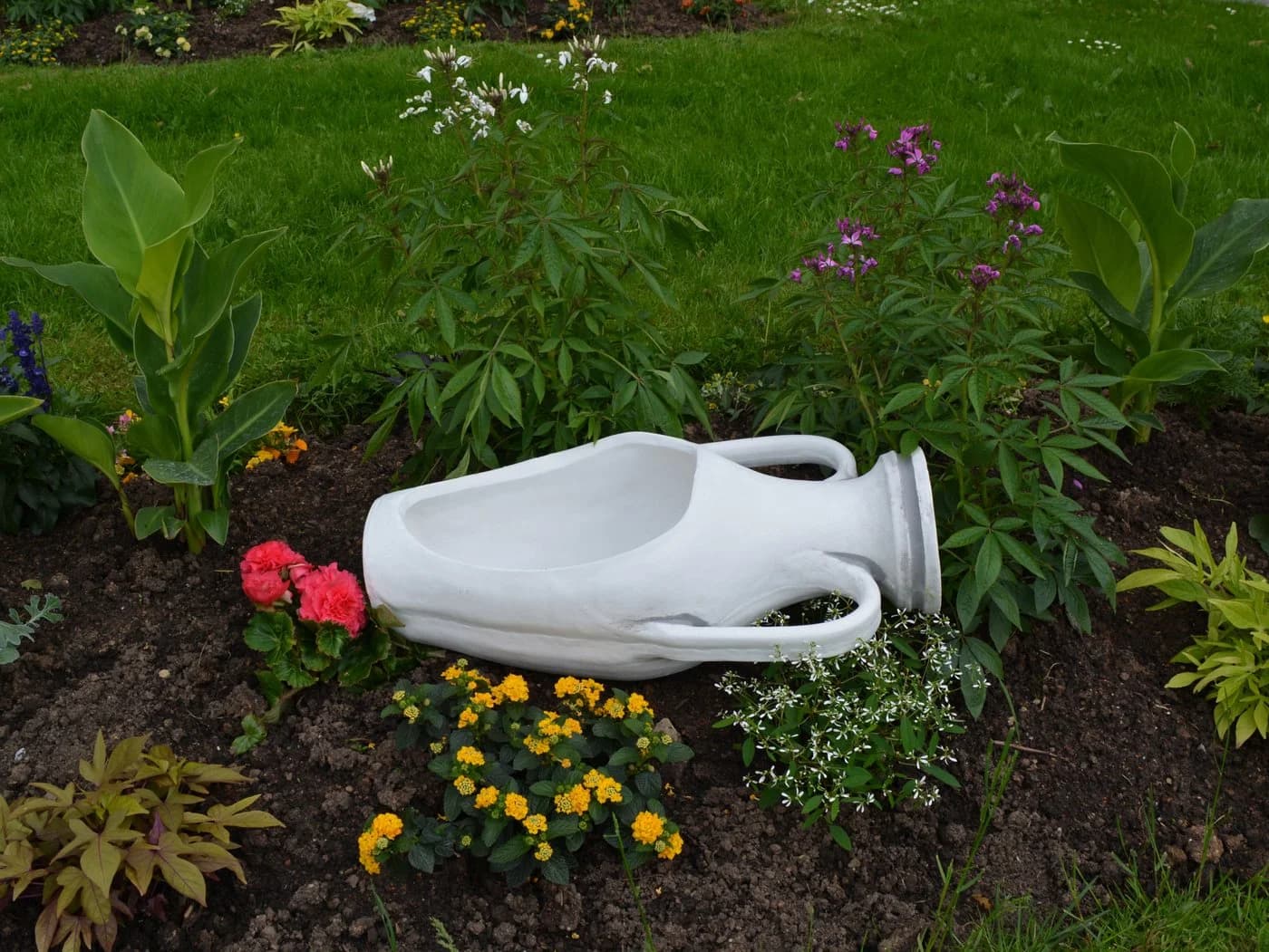 gartendekoparadies.de Pflanzkübel Amphore Grau Steinguss - Bild 4