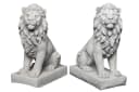 gartendekoparadies.de Löwen Statue 2er-Set Steinfigur Torwächter 34 cm Bild 1