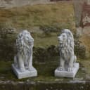 gartendekoparadies.de Löwen Statue 2er-Set Steinfigur Torwächter 34 cm Bild 2